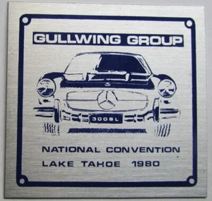 MERCEDES 300SL W198 1980 LAKE TAHOE NATIONAL CONVENTION DASH PLAQUE - Picture 1 of 1
