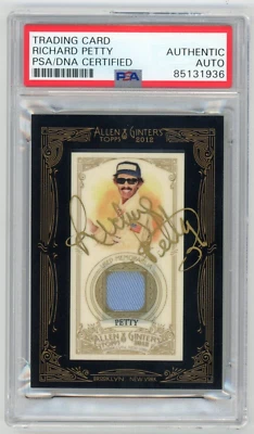 Richard Petty Signed 2012 Topps Allen & Ginter Framed RELIC Mini Card  (PSA) - Image 1 of 2