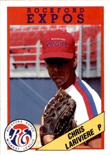 1988 Rockford Expos Litho Center #20 Chris Lariviere Long Beach California Card