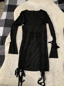 New Fashion Nova Yovanna Mini Dress Set 2 Piece Black Laced Plus Size 2X Western - Picture 1 of 10