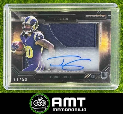 Camiseta deportiva Topps Strata Todd Gurley 2015 transparente automática radiocontrol negra 27/50 St. Louis Rams Foto 1 de 3