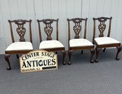 67023  Set of 4 Mahogany HENREDON Chippendale Dining Side Chairs - Image 1 of 4