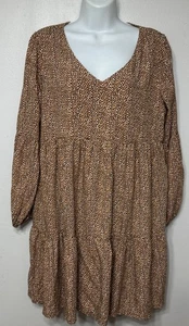 Tahari Women's A-Line Dress Long Sleeve Brown Tiered Women’s Size Small New - Picture 1 of 8