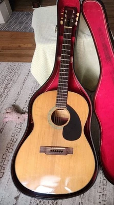 YAMAHA FG-75 RED LABEL NIPPON GAKKI 67-71 FOLK GUITAR JAPAN - image 1 of 4
