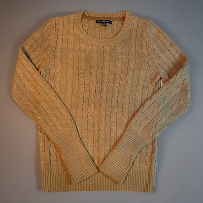 GAP Women’s Small Camel Cable Knit Sweater Angora Blend Made in Hong Kong - Image 1 of 4