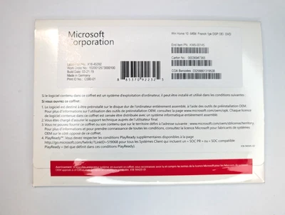 Microsoft Windows 10, 64-Bit, French Version 1pk DSP OEI DVD - Image 1 of 2