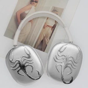 2 Pcs 3D Scorpion Emblem Metal Chrome Stickers for AirPod Max Universal - Picture 1 of 9