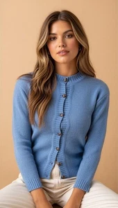 James Meade Damen Pullover, Strickjacke, Jacke blau, Größe S, reine Schurwolle UK - Bild 1 von 13