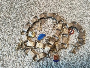 Collar de cadena de libro victoriano de plata de ley con dijes pulsera - Imagen 1 de 18