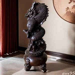 18cm Agarwood Wood Carving Chinese Dragon Ornament Decoration Handicraft - Picture 1 of 2