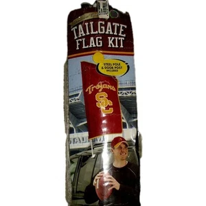 Usc Trojans University Embroidered 42 inches x 20 inches Tailgate Flag Kit New - Picture 1 of 4