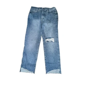 Jean femme Frame Le Original Manchette Avant Taille 30 Bleu Dérive Jambe Droite Crop - Photo 1/8