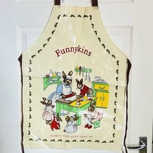 Vintage 1980s Royal Doulton Bunnykins ADULTS Apron Bib 100% Cotton Bunny Rabbit - Picture 1 of 12