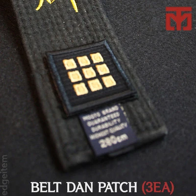 MOOTO Black Belt Dan Patch 3EA Taekwondo Uniform Dobok Judo Karate Hapkido Kendo - Image 1 of 4