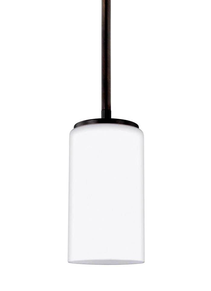 Sea Gull Lighting 6124601EN-962 Alturas Pendant Etch White Shade Gunmetal Brass - Image 1 of 4