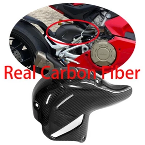 For Panigale V4 Speciale 2018-2020 Carbon Fiber Exhaust Guard Cover Heat Shield - Picture 1 of 5