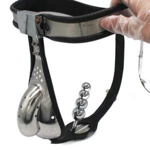 Male Chastity Belt Cage Curved Waist Band Adjustable Stainless Steel Bondage SM - Picture 1 of 19