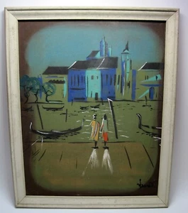 Vintage 60er Jahre Abstraktes Expressionist Gemälde Mid Century Modern Art MCM Signiert - Bild 1 von 2