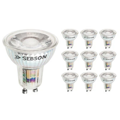 10x LED Lampen GU10 5W warmweiss RA95 flimmerfrei 230V LED Leuchtmittel SEBSON - Bild 1 von 4