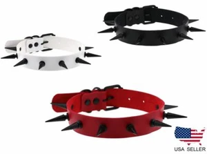 Nuevo Collar Gargantilla Punk Gótico EXTRA Largo Cinturón de Tachuelas de Cuero Sintético - Imagen 1 de 7