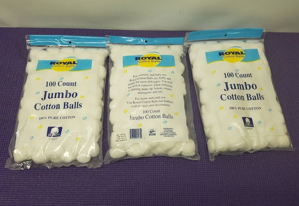 BOLAS JUMBO-PURAS 100% ALGODÓN-LOTE DE 6-100 UNIDADES Foto 1 de 1