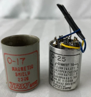 Vintage UTC TRW Ouncer Audio Input Transformer O-25 + Magnetic Shield O-17 - Image 1 of 3