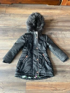 Ted Baker Girls Faux Fur Hooded Parka Jacket Age 6 - Picture 1 of 4