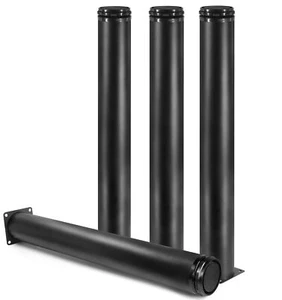 4pcs 16" Black Metal Furniture Legs Adjustable Round Cabinet Desk Sofa - Picture 1 of 7