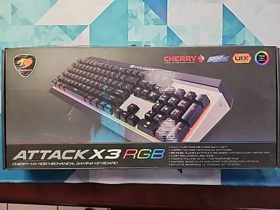 Cougar ATTACKX3RGB3IG Mechanical Gaming Keyboard 1000HZ RED MX Cherry Switch - Image 1 of 4