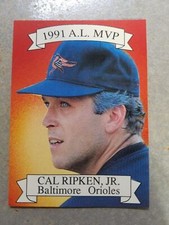 Cal Ripken Jr Baltimore Orioles Sports Stars #8 1991 A.L. MVP ODDBALL