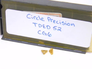 NEW SURPLUS 12PCS. CIRCLE PRECISION  TDED 52  GRADE: CG6  CARBIDE INSERTS - Picture 1 of 1