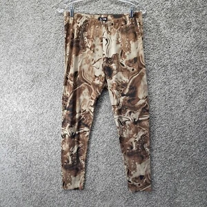 Pantalones elásticos para mujer Just One patrón de diseñador marrón 1X - Imagen 1 de 9