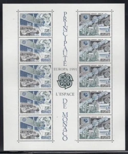 MONACO Eutelsat & Immarsat Satellites MNH souvenir sheet - Picture 1 of 1