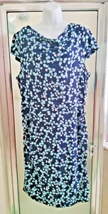 PHASE EIGHT RUCHED SIDES DRESS-SIZE 14US-BLUES-COWL NECK-SHORT SLEEVES-*NEW ITEM - Picture 1 of 24