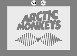 Mylar Stencil 'Arctic Monkeys' Mylar Stencil A5/A4/A3 sizes 190 micron - Picture 1 of 5