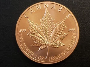 2018 Silver Shield Cannabis 1oz Brilliant Uncirculated Copper - Imagen 1 de 2