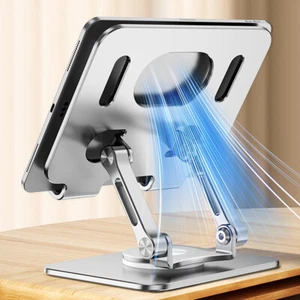 For 4.7-12 inch Tablet Riser 360 Rotating Foldable Mobile Phone Stand (Silver) U - Afbeelding 1 van 10