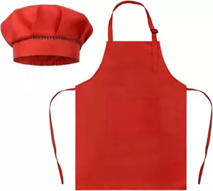 Kids Apron and Hat Set Children Chef Apron for Cooking Baking Painting - Picture 1 of 12