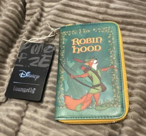 Disney Loungefly Robin Hood Classic Books Zip Around Wallet NWT - Picture 1 of 3