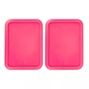 Coperchio di ricambio per 3 tazze Pyrex Cover Rettangolare (5,75" x 7,75") FUSCIA (Confezione da 2) - Foto 1 di 1