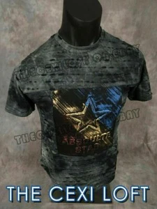 Mens T-Shirt ALL STAR Dark Olive Raised 3D Details w/ Shreds Hip Hop Extended - Picture 1 of 3