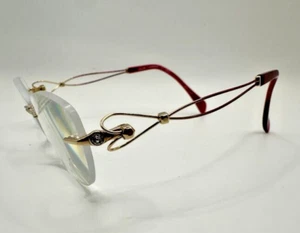 Charmant Line Art Rimless Titanium Eyeglasses Frames XL2125 53-17-135 Red Gold - Picture 1 of 15