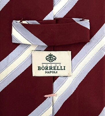 Corbata Luigi Borrelli 100% seda. Hecho en Italia. Auténtico. Borgoña. Foto 1 de 4