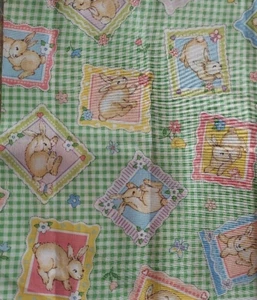 1/2 YD Bunnies Cotton Fabric By Cranston. - Picture 1 of 1
