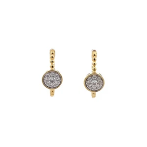 Round 0.5Ct Lab Grown Diamond Composite & Cluster Hoop Earrings 10K Yellow Gold - Picture 1 of 8