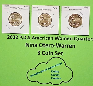 2022 PDS American Damen Quarter (AWQ) Serie - Nina Otero-Warren 3 Münzen Set - Bild 1 von 4