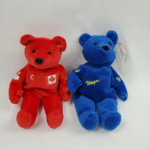 Wayne Gretzky #99 St. Louis Blues & Team Canada Salvinos Bammers Plush Bear NHL Cover
