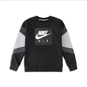 Boy's Nike Air Sweatshirt - Age 8-9 (Small) - Black Grey New CD7280 010 - Picture 1 of 4