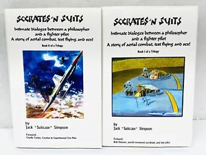 Socrates and Suits SIGNED Jack 'Suitcase' Simpson Fighter Combat Pilot HC/DJ - Picture 1 of 9