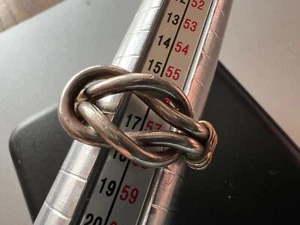 Vintage 925 Silber Seil Knoten Ring Minimalistisch Sterling Silber Ringgröße 8 - Bild 1 von 9